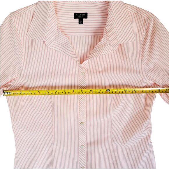 TALBOTS Pink Striped Wrinkle Resistant Button Up Shirt 10P Career Business Work - Picture 6 of 7